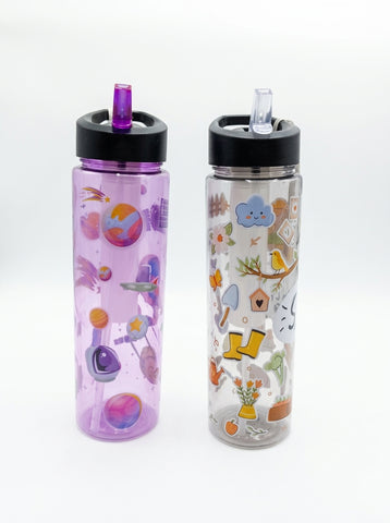 Kids Water Bottle with Straw – Cute Cartoon Design | Reusable School & Travel Bottle