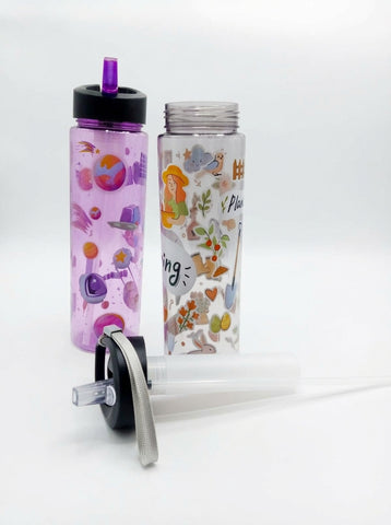 Kids Water Bottle with Straw – Cute Cartoon Design | Reusable School & Travel Bottle