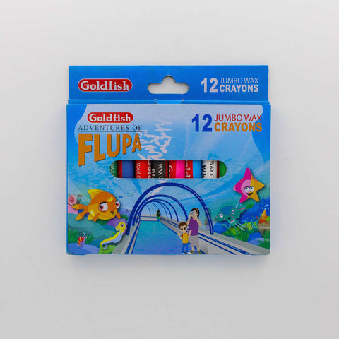 Goldfish Jumbo Wax Crayons Pack Of 12 Colors, Jumbo Size Sticks