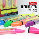 Eselon Dual Side Highlighter Marker In 2 Different Colors Fluorescent Highlighters