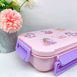Unicorn Plastic Lunch Box High Quality BPA Free Food Container Four Compartments Kids Bento Lunch Box