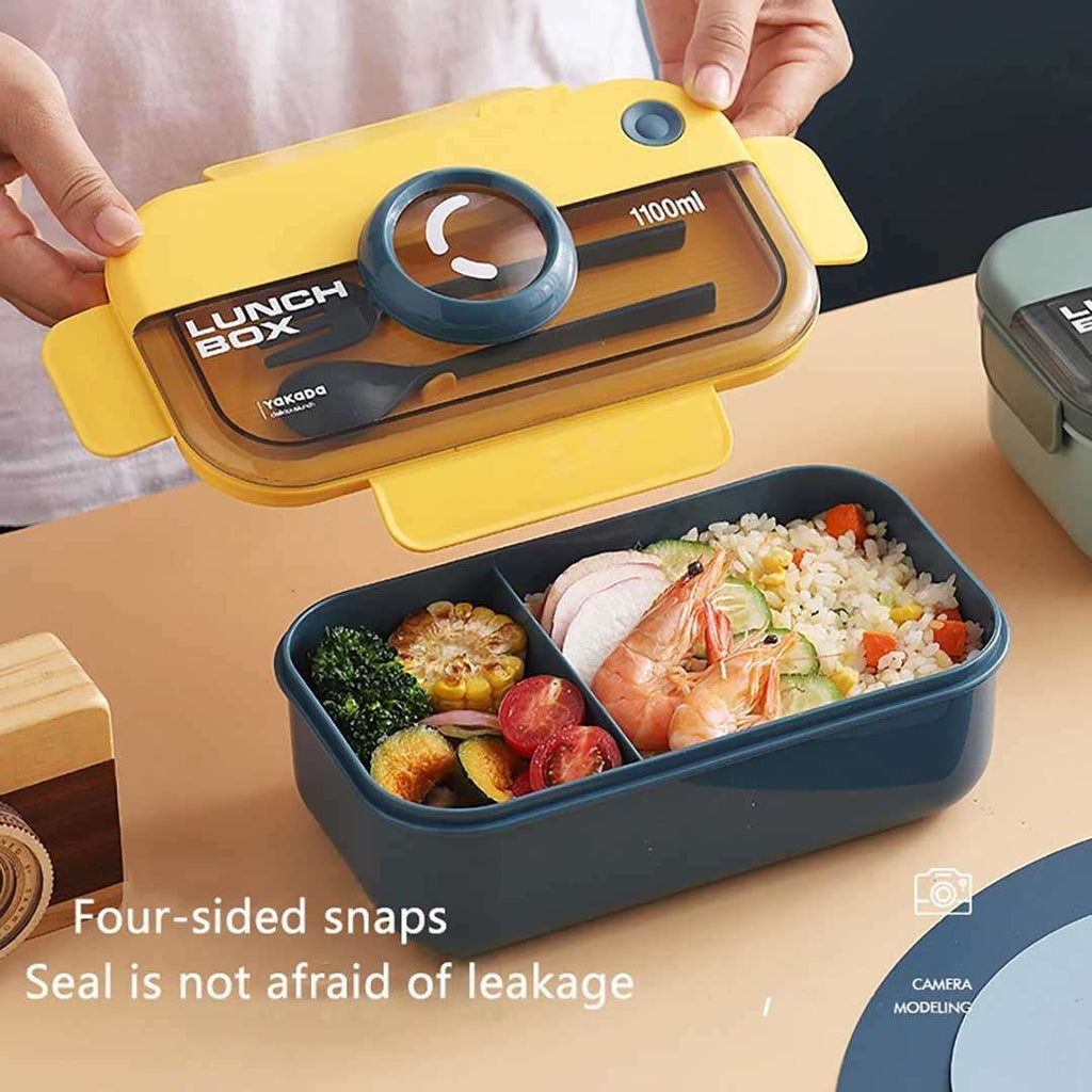 Buy Trendy Camera Looking Lunch Box With Cutlery, Bento Lunchbox ...