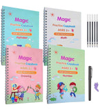 Educational Birthday Gift Pack For Early Learners, Sank Magic Practice Copybook Set With Write and Wipe Practice Books