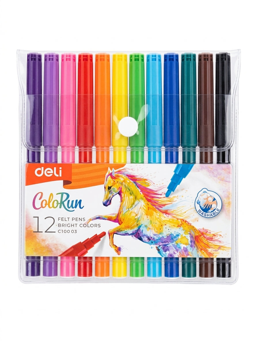 Deli ColoRun C100 03 | 12pcs Bright Color Markers Set