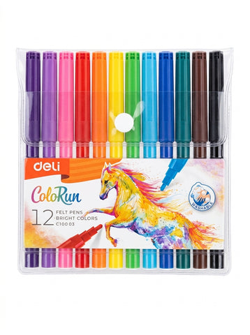 Deli ColoRun C100 03 | 12pcs Bright Color Markers Set