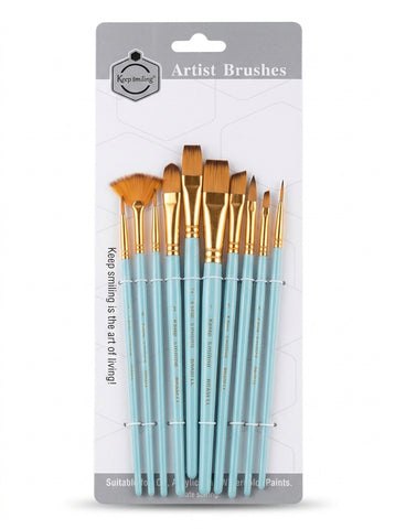 Keep Smiling Paint Brush set Multi shape 10Pcs