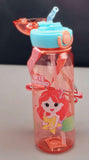 Cute Mermaid Themed Travel Water Bottle BPA Free Plastic Sipper For School Girls