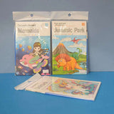 Pocket Watercolor Painting Books With Watercolor Bookmarks and A Brush, Travel Friendly Watercolor Doodle Coloring Books