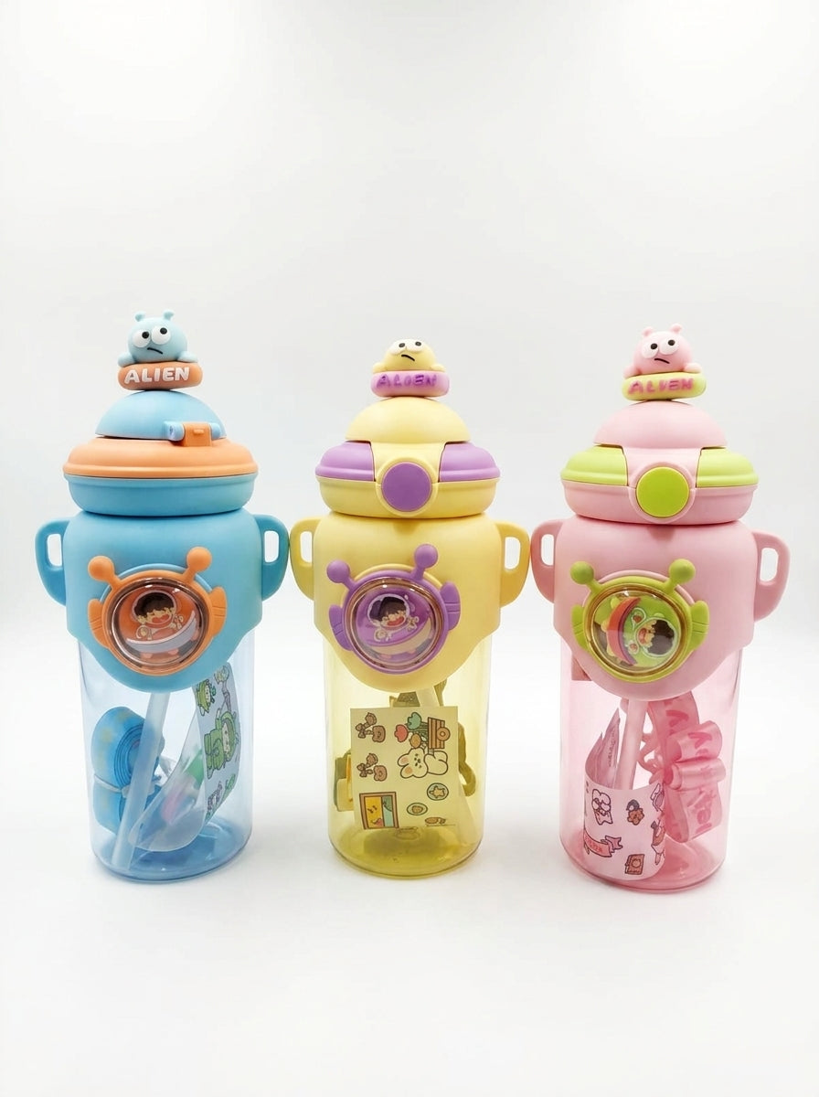 Cute Bear Themed Water Bottle Sipper For Pre School Boy and Girls | Shoulder Strip Water Bottle