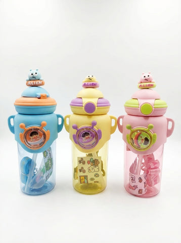 Cute Bear Themed Water Bottle Sipper For Pre School Boy and Girls | Shoulder Strip Water Bottle