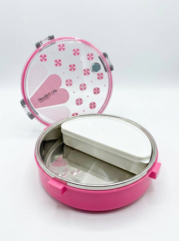 TEDEMEI Stainless Steel Circle Lunch Box for Kids and Office | High Quality Lunch Box