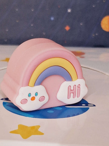Cute Rainbow Silicon Soft Pencil Sharpener For kids Single Hole Manual Pencil Sharpener Creative Stationery For Students