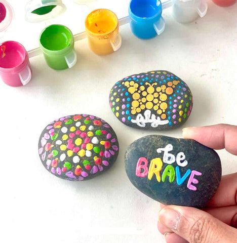 Stone Painting Fun activity Box, Ultimate Fun Indoor Activity Box For Kids
