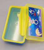 Spaceman Lunch Box For Boys, Premium Quality Plastic BPA Free Lunch Box With lock clips system Lid For Kids