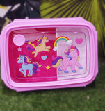 Trendy Unicorn Lunch Box For Kids High Quality BPA Free Plastic Food Container For School