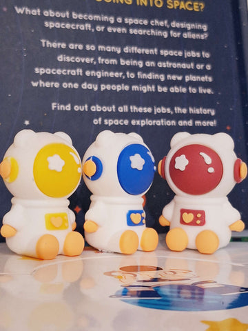 Cute Little Astronaut Silicon Soft Pencil Sharpener For kids Single Hole Space Theme Manual Pencil Sharpener Creative Stationery For Students