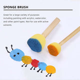Round Foam Brush For Paint Set Of 5, Kids Painting Tools, Yellow Sponge Stipples Set For Painting and DIY Art & Craft