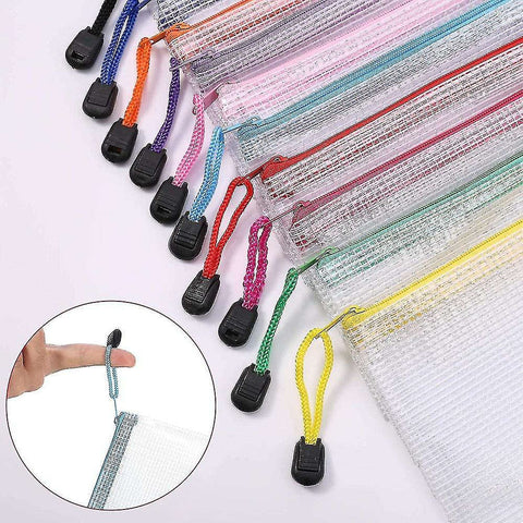 Transparent Exam Pencil Pouch Clear PVC & Mesh Zipper Pencil Pen Stationary Case For Students