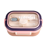 Tedemei Portable Rectangle Lunch Box With Spoon And Fork 500ml High Quality Plastic Bento Lunchbox, BPA-Free and Food-Safe Materials