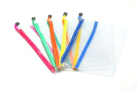 Transparent Exam Pencil Pouch Clear PVC & Mesh Zipper Pencil Pen Stationary Case For Students