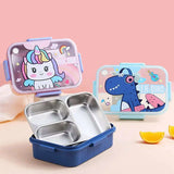 Unicorn Rectangular Stainless Steel School Lunch Box For Kids Hot & Cold Resistance Lunch Box For Boys And Girls