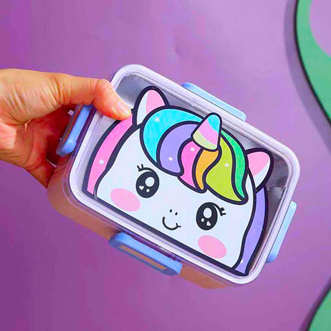 Unicorn Rectangular Stainless Steel School Lunch Box For Kids Hot & Cold Resistance Lunch Box For Boys And Girls