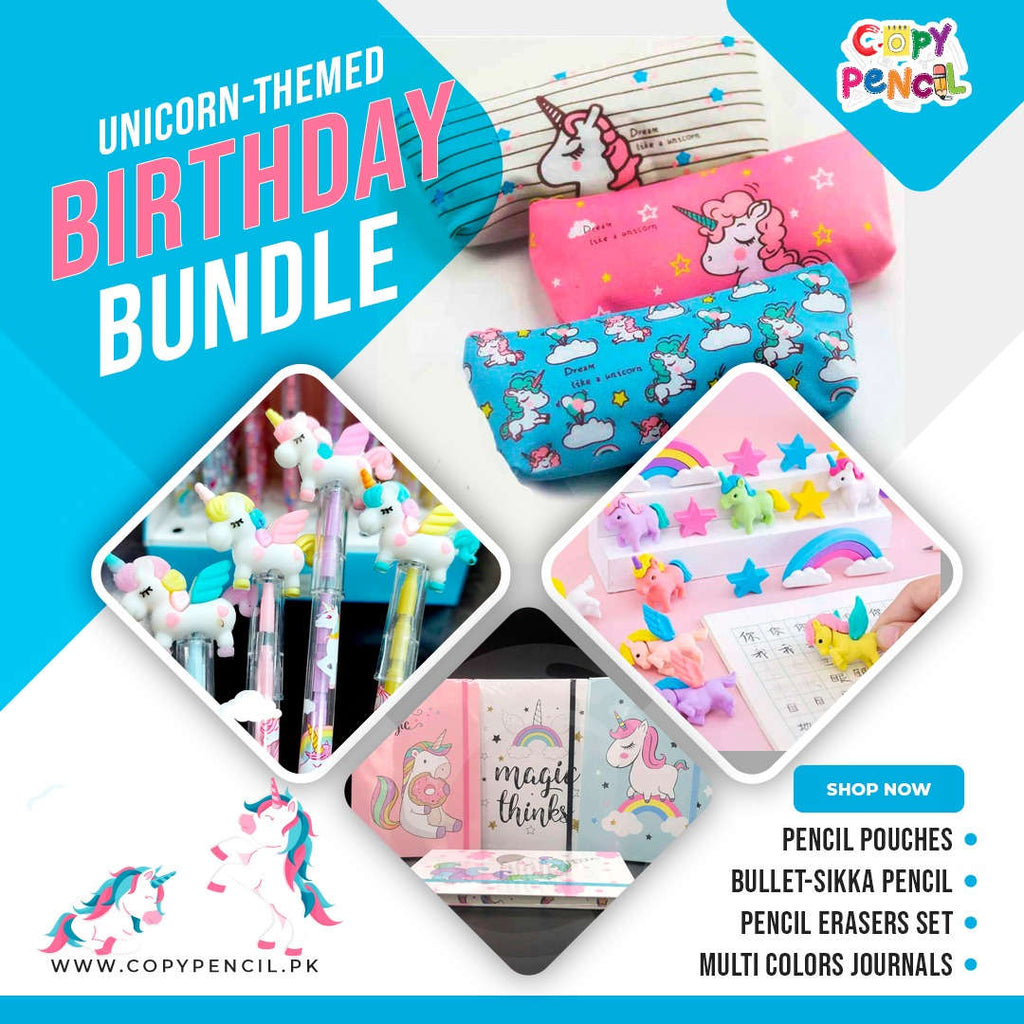 Buy Unicorn Birthday Gift Stationery Bundle For Kids – CopyPencil.pk