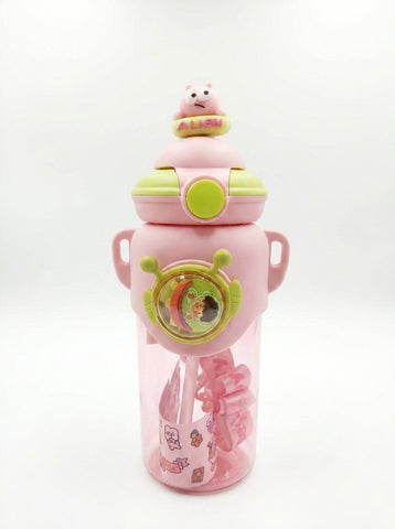 Cute Bear Themed Water Bottle Sipper For Pre School Boy and Girls | Shoulder Strip Water Bottle