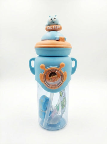 Cute Bear Themed Water Bottle Sipper For Pre School Boy and Girls | Shoulder Strip Water Bottle