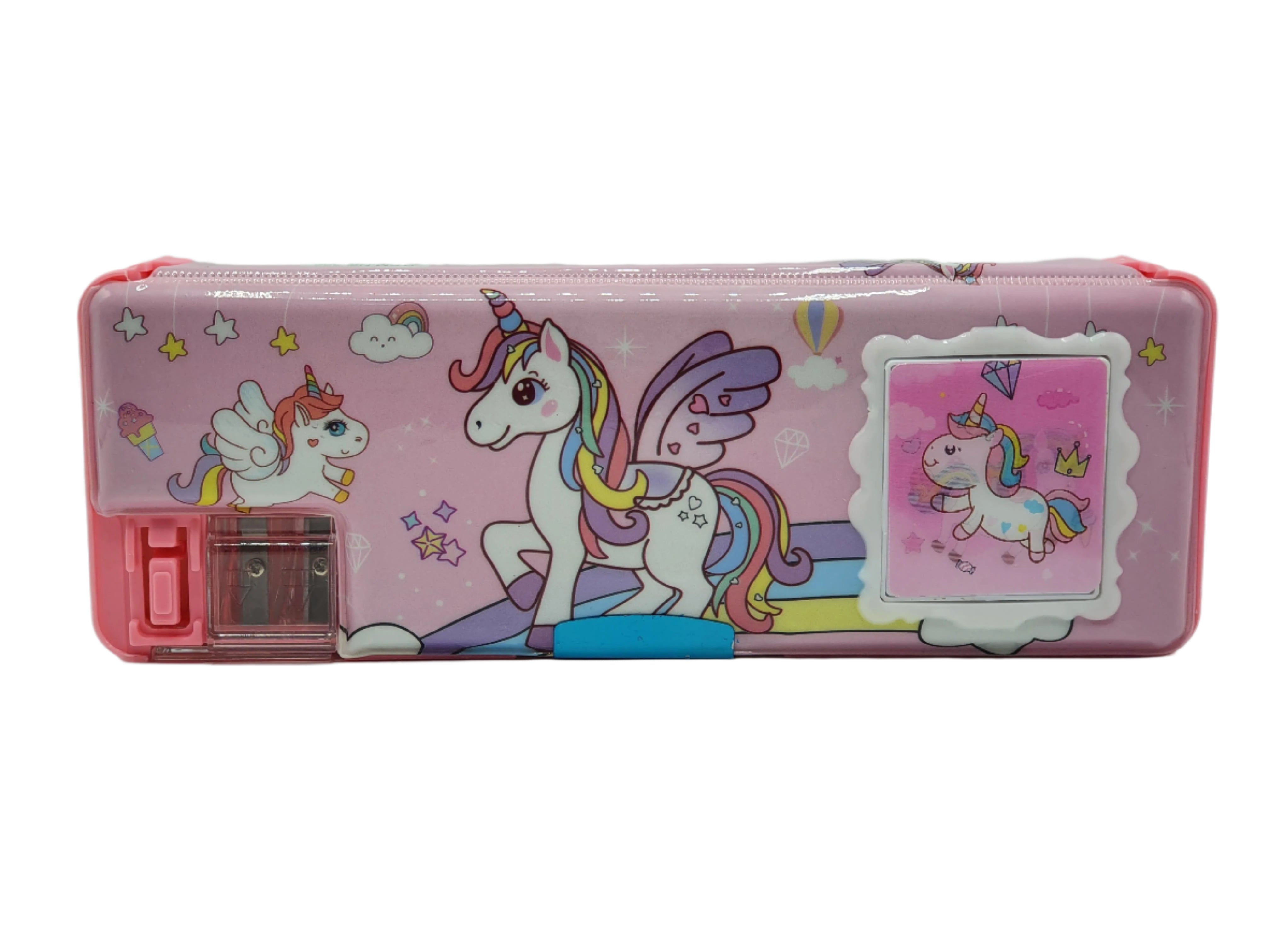 Pink Mathematical Box Pink Unicorn Magnetic Calculator Geometry Box For Girls – CopyPencil.pk