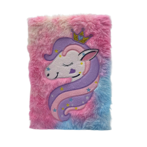 Large Unicorn Fur Textured Diary For Girls