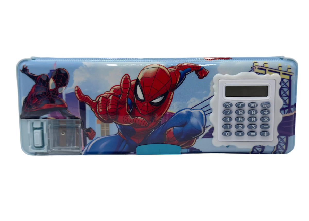 Blue Spiderman Magnetic Calculator Geometry Box For Boys