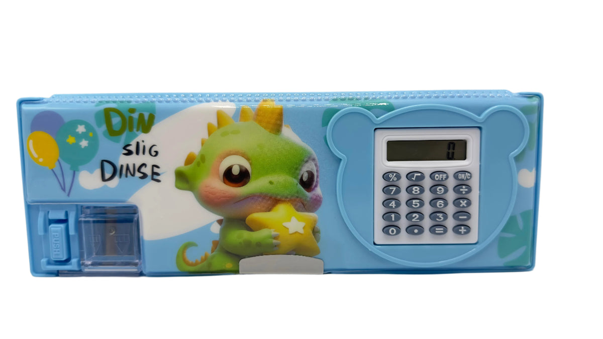 Green Dino Magnetic Calculator Geometry Box For Boys