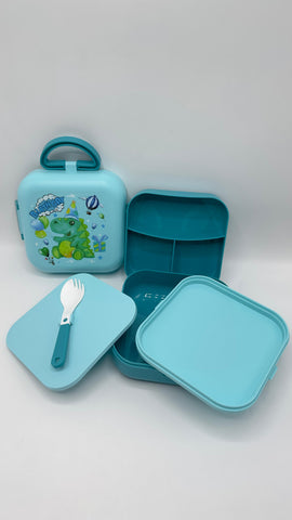 Green Dino Briefcase Lunch Box For Boys