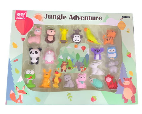 3D Jungle Adventure Eraser Set