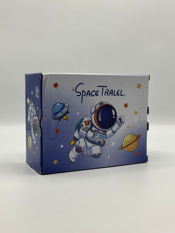 Space Tralel Rectangle Lunch Box With Spoon And Fork High Quality Plastic, Food-Safe Materials