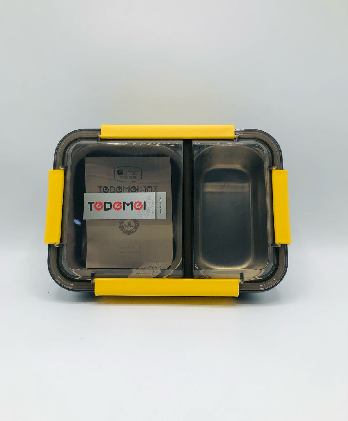 Tedemei Stainless Stell Lunch Box, Good Capacity 2 Compartments, Plastic Leak-Proof Food Container