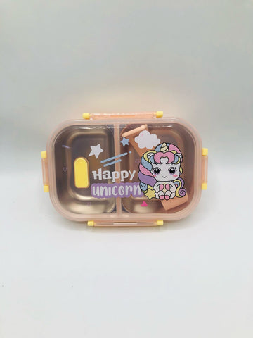 Happy Unicorn Stainless Stell Lunch Boxes for Kids in High Quality Plastic,Food-Safe Materials
