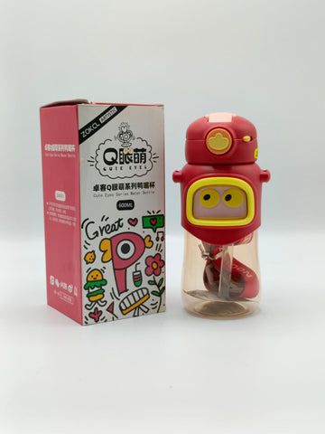 Cute Eyes Plastic Water Bottle for Kids with Adjustable Strap for kids