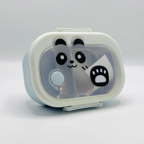 Cute Cartoon Panda 2 Compartments Lunch Box Food Box Stainless Steel with Airtight Lid
