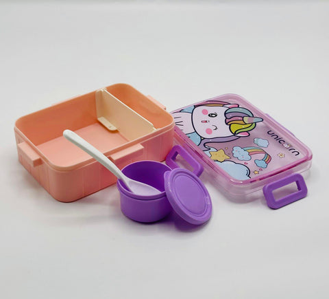 Unicorn Plastic Lunch Box for Girls – Leakproof & BPA-Free Food Container