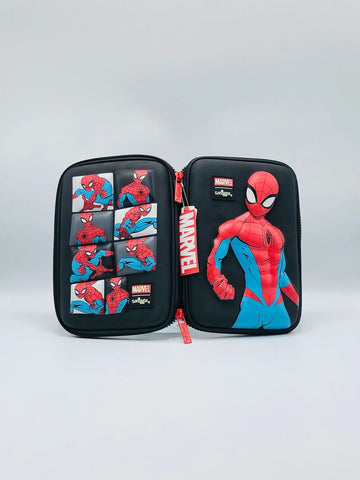 3D Spider-Man Smiggle Pencil Case – Embossed Fiber Pouch for Kids