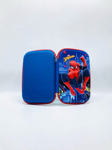 3D Spider-Man Blue Pencil Case – Boys' Hard Shell Stationery Box