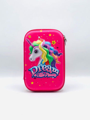 3D Unicorn Pencil Case for Girls – Hard Shell Fiber Pouch