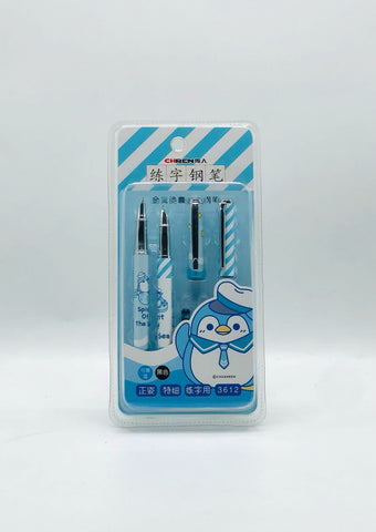 2‑in‑1 Student Fountain Pen with Ink Cartridges & Refill Combo