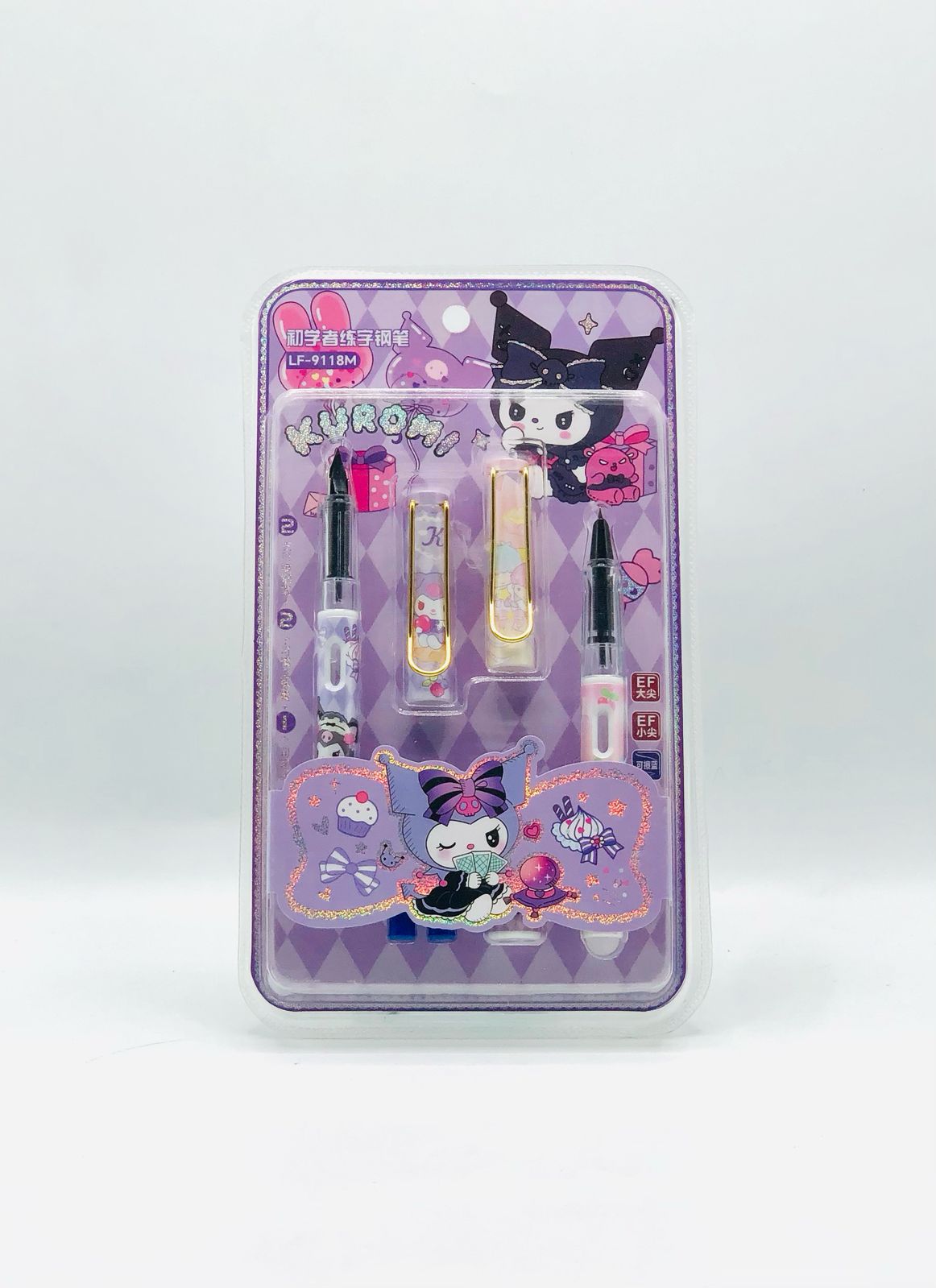 2 in 1 Kuromi Fountain Pen Set – Includes Ink Cartridges & Converter