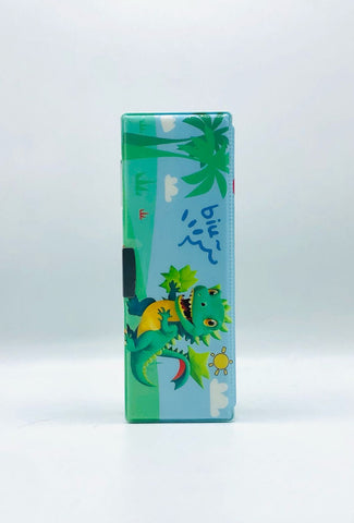 Double‑Sided Dino Silicone Geometry Box with Sharpener