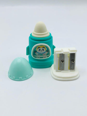 Space Rocket 2in1 Pencil Sharpeners & Eraser – Bright & Kid-Friendly