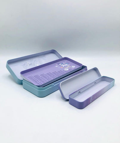 Unicorn-Themed Double-Layer Steel Geometry Box with Pen Slots & Number Table