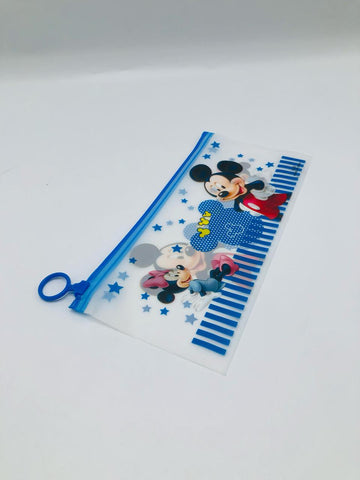 Cool Cartoon Print Transparent Pen Pencil Pouch For Boy And Girls, Clear Stationery Storage Zipper Bags For School & College